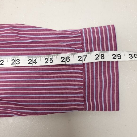 Hugo Boss Mens Striped Long Sleeve Button Down Shirt Size 16.5 Multicolor - Picture 4 of 10